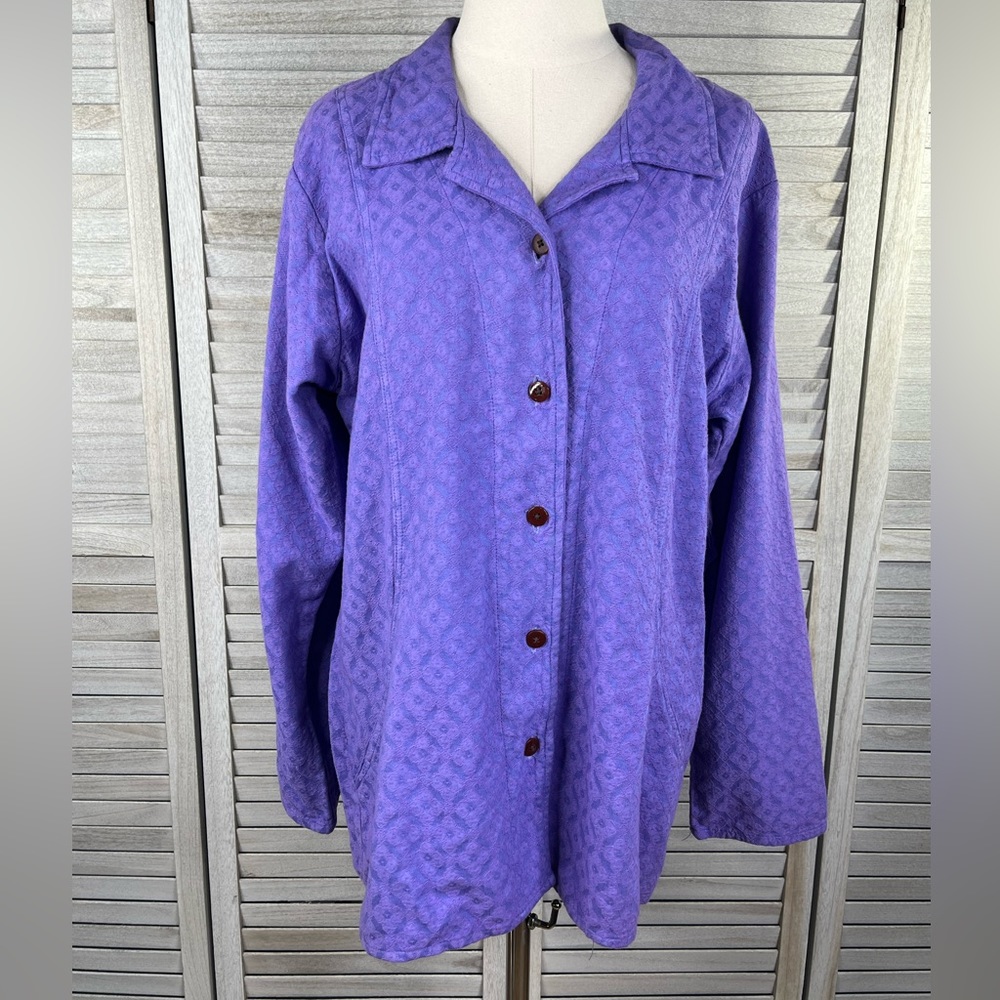 EUCALYPTUS Jacket Handcrafted Embroidered Boho Purple-Large